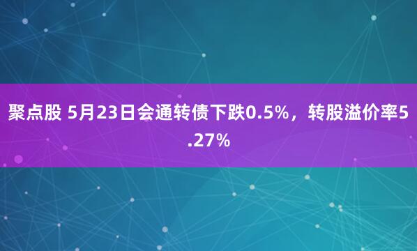 聚点股 5月23日会通转债下跌0.5%，转股溢价率5.27%