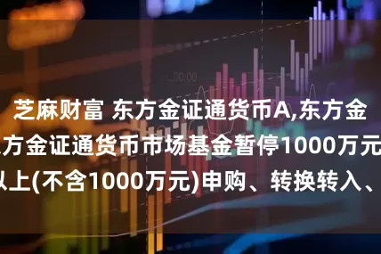 芝麻财富 东方金证通货币A,东方金证通货币B: 东方金证通货币市场基金暂停1000万元以上(不含1000万元)申购、转换转入、定期定额投资公告